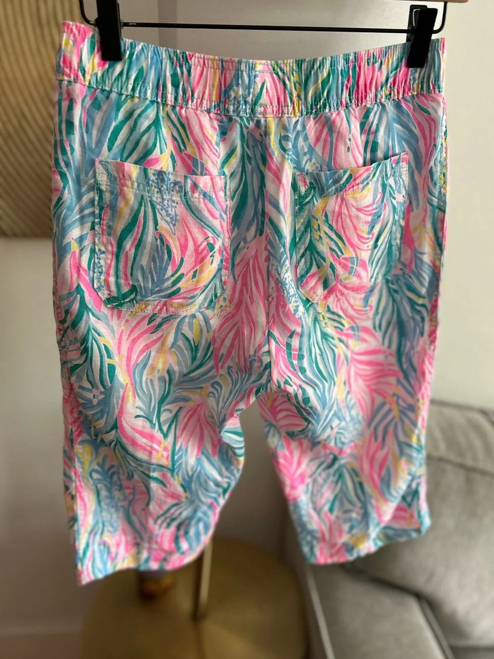Lily Pulitzer Linen Shorts Bermudas Size Xs Pull On Tropical